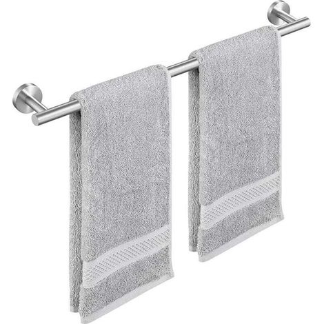 Porte-serviettes de salle de bain mural 60 cm, porte-serviettes de douche porte-serviettes en acier inoxydable SUS304 poli brossé porte-serviettes (1/4)
