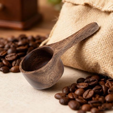 Kaffeemesslöffel 42 ml, Kaffeelöffel aus Holz, Gewürzglaslöffel, Bohnen, Bohnen, Salz, Kaliumpulver, Kochen, Mehl, Salz (1/5)
