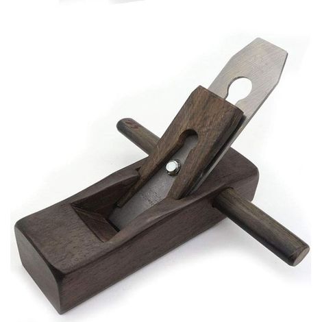 Hand Planer, Mini Wood Planer Hand Tool Flat Bottom Ebony Wood Cutting Planer Carpenter Planer with Handle for Woodworking Planing (1/5)