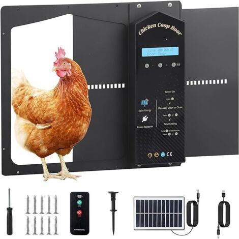 Porte de poulailler automatique à énergie solaire, cage à poulet automatique, sécurité anti-pincement, adaptée à la volaille