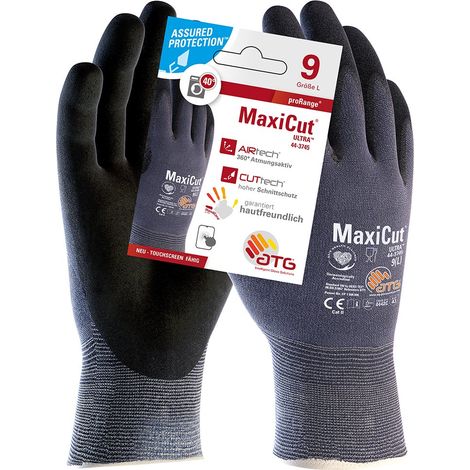 MaxiCut® Ultra™ Nylon-Strickhandschuhe (44-3745 HCT), SB-Verpackung, Blau/Schwarz