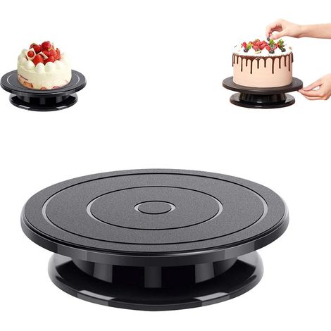 Présentoir à gâteaux rotatif - Plateau à gâteau avec base ø 28 cm, antidérapant, décoration, accessoires de pâtisserie, décorations, dessus noiryu (1/5)