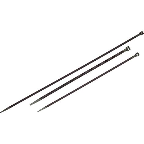 Trense aus 100 % Nylon. Schwarze Farbe 2,5 x 100 mm. (Beutel 100 Einheiten)