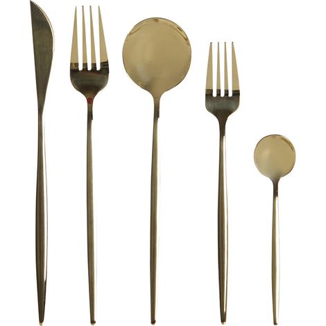 Cuberteria Set 20 Inox 3X1,5X13 3Mm Dorado (1/5)