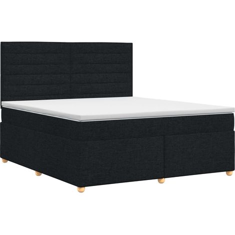 Maison Exclusive - Letto box spring con materasso Nero 180 x 200 cm Tessuto (1/5)