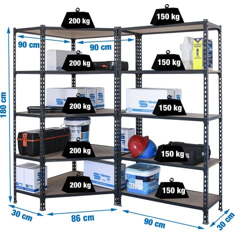 Simonrack Regalsystem Maderclick 5-300 Anthrazit