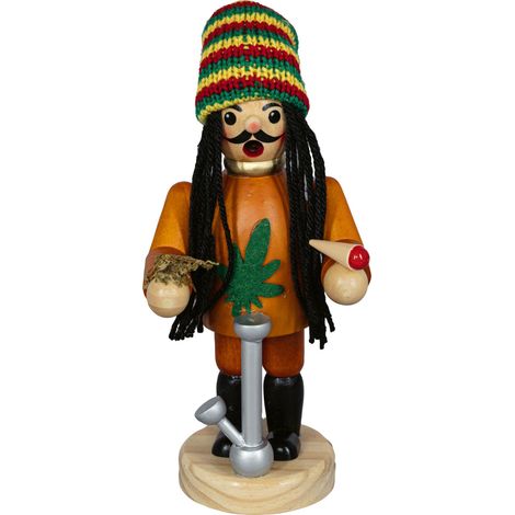 HGD Räucherfigur Cannabis Holz 20 x 9,5 cm natur/bunt