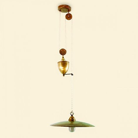 Saliscendi rustico lampadari bartalini elisali cp35 sospensione ottone e27 led (1/3)