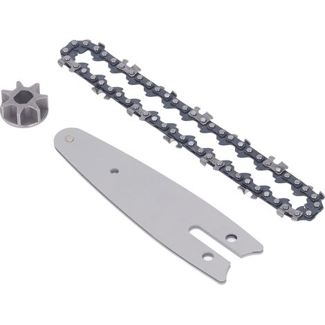Lot chaîne guide 129mm 4 pouces pour tronçonneuse électrique mini, scie d'élagage manuelle, kit complet (1/5)