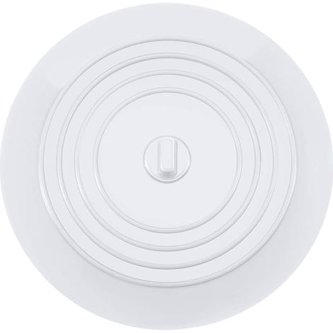SHINING HOUSE Bouchon de bain en silicone pour évier de cuisine, diamètre 15,3 cm, bouchon de canalisation universel pour cuisine, salle de bain et buanderie (1 pièce, blanc) (1/5)