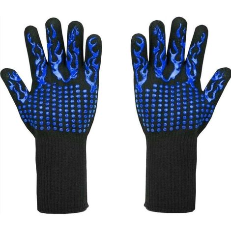 Gants de barbecue résistants à la chaleur jusqu'à 800 °C – Gants résistants aux coupures L5 – Gants de cuisine de qualité supérieure pour BBQ, cuisiner, pâtisserie et soudure (1 paire) (1/4)