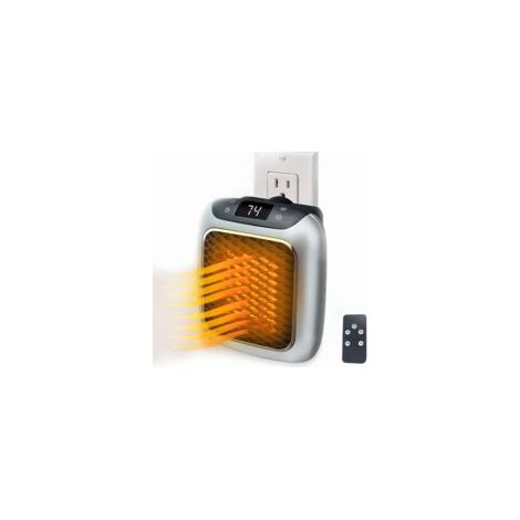 Radiateur soufflant céramique 800 W – Thermostat à distance – Minuterie réglable 1-12h – Compact pour petits espaces – Silencieux (1/5)