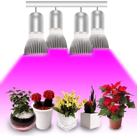 4 Pièces Lampe de Culture LED pour Plantes d’Intérieur avec 28 LED, Éclairage Hydroponique pour Pot de Fleurs, Base E27 (1/5)