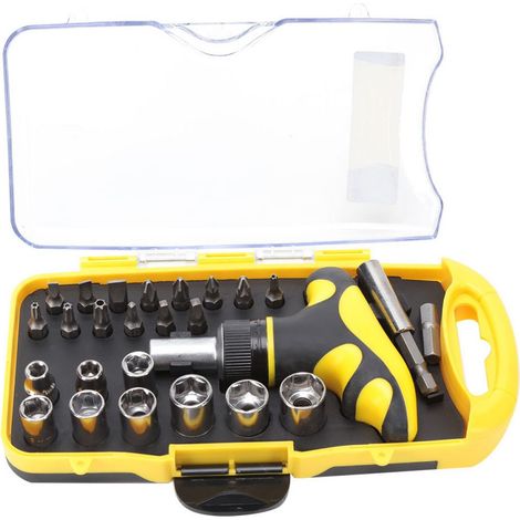 Jeu de tournevis à cliquet TU-8130, 25 en 1, multifonction, en acier, type T, avec embouts (1/5)