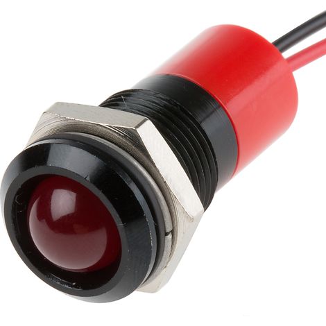 Voyant LED lumineux Rouge RS PRO, dia. 14mm, 12V c.c., IP67 ( Prix pour 1 )
