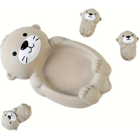 Loutre et phoque en silicone pour le bain - Ensemble d'animaux flottants et sans danger pour les enfants, cadeau idéal pour jouer dans l'eau. (1/4)