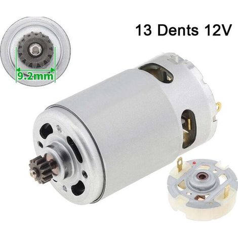 Moteur à courant continu RS550 à deux vitesses avec 13 dents - Moteur brossé - 12V, plus porte-balais de service (1/4)