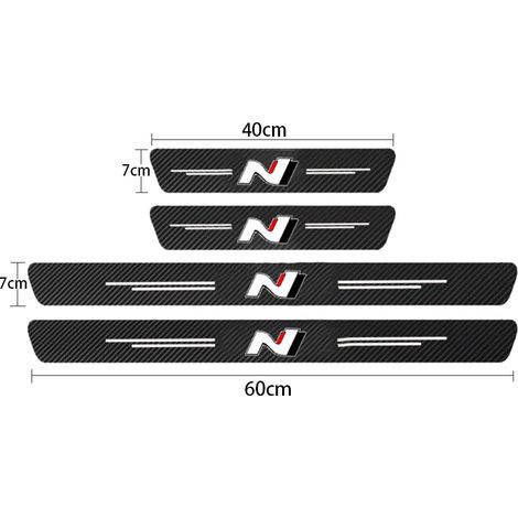 (4 pièces pour N) Autocollants de protection anti-rayures en fibre de carbone pour seuils de porte de voiture Hyundai N LINE i30 i20 Accent Tucson Elantra (1/3)