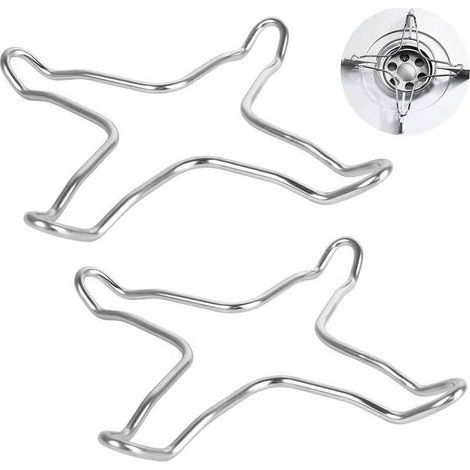 Réducteur de flamme - Karteo - Acier inoxydable 11x11cm - Lot de 2 supports stables pour petites casseroles et plaques à gaz modernes, facile à nettoyer