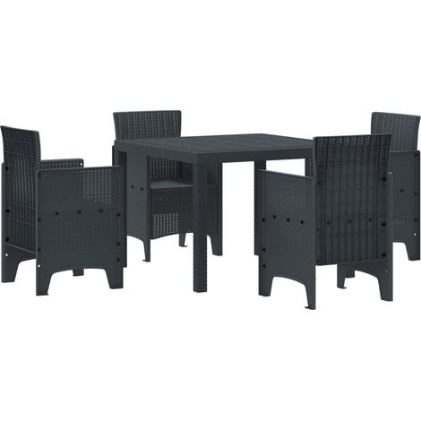 Garten Essgruppe 5 pcs Anthrazit Polypropylen