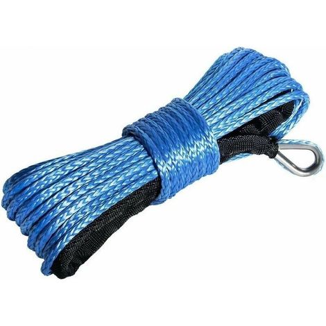 Câble de treuil synthétique KZQ 12 brins 2,5 tonnes gainé pour voiture, camion, VTT, UTV, remorque 6 mm x 15 m (1/3)