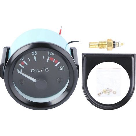 Manomètre de température d'huile simple noir 52 mm avec support blister (1/3)