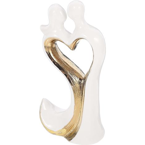 White Hollow Heart Couple Ceramic Figurine, Delicate and Unique Wedding Decoration, Sturdy and Stable, Romantic Bedroom Ornament (1/5)