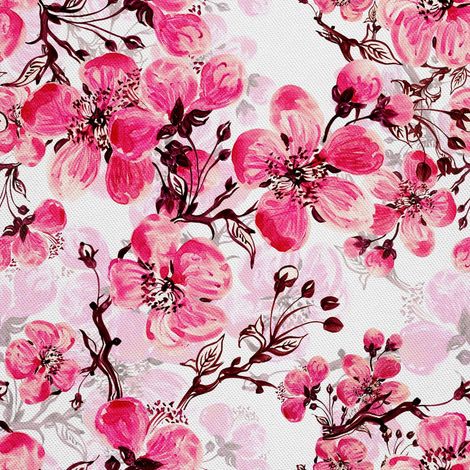 Tela decorativa para exteriores Oxford - Motivo de flor de cerezo I DX084 (1/5)