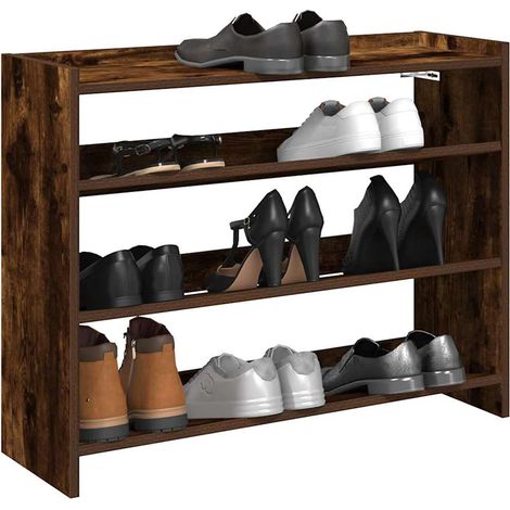 Schuhregal Räuchereiche 80x25x62 cm Holzwerkstoff