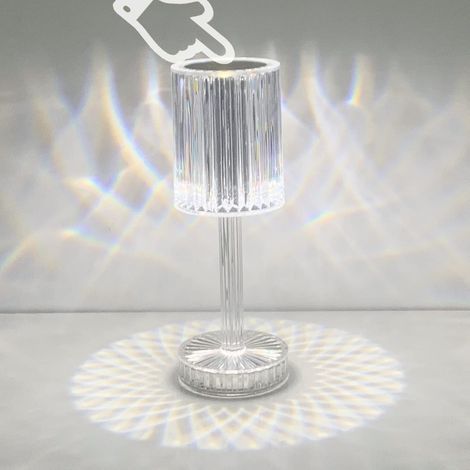 Lampe de Table LED en Cristal, Lampe de Table Sans Fil Rechargeable, Lampe de Chevet LED à Gradation Tactile pour Salon Chambre à coucher d'hôtel Fête des Mères (1/5)