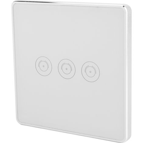 Interrupteur intelligent Wi-Fi sans fil tactile avec télécommande via application, norme britannique 95-240 V CA S104-3 (1/5)