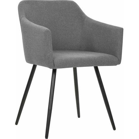 Maison Exclusive - 323093 Dining Chairs 2 pcs Light Grey Fabric (1/5)