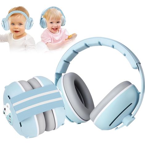 Casque Anti Bruit Bébé 2 en 1, Protection Auditive Réglable 0-48 Mois pour Nouveau-Nés et Tout-Petits, pour Avion, Fêtes, Sommeil Confort Ultra-Doux pour Sommeil Paisible en Avion (1/5)