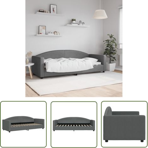 The Living Store Tagesbett Dunkelgrau 80x200 cm Stoff - Schlafsofa - Bett - Tagesbett - Wohnzimmer - Schlafzimmer (1/5)