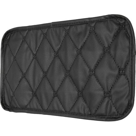 Vide Pochette de Protection pour Boîte à Accoudoir Auto, Tapis Imperméable Anti-Poussière en Cuir PU, Housse de Rangement Noire avec Ligne Noire, Accessoire Voiture (1/5)