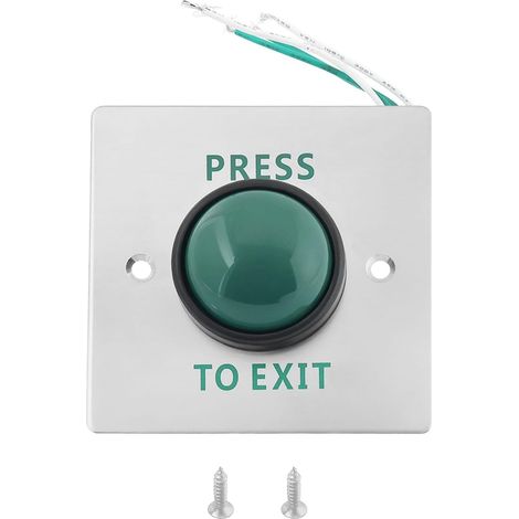 1 bouton poussoir pour sortie en acier inoxydable brossé avec vis pour verrouillage de contrôle d'accès (1/5)
