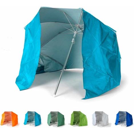 Ombrellone mare portatile molto leggero alluminio spiaggia tenda 160 cm Piuma - Azzurro