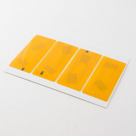 Pack da 6 contenenti 6 Rettangoli rifrangenti adesivi Diamond Grade materiale 3M Packaging - 6 confezioni (colore giallo) (1/3)