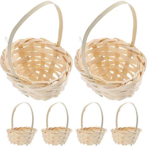 Lot de 6 petits paniers décoratifs tressés pour la maison, paniers à fleurs multifonctionnels-7X10CM (1/3)