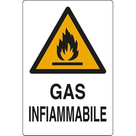 Cartello Gas Infiammabile 20X 30 Alluminio