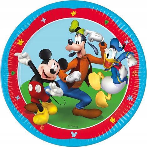 Assiettes Mickey Mouse, Dingo, Donald Duck 23 cm, 8 pièces. (1/3)