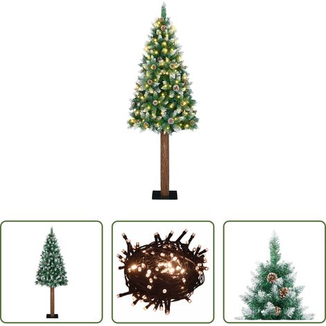 LED-Beleuchtung - Schlanker Weihnachtsbaum mit 300 LEDs mit Ständer Grün 180 cm (1/5)