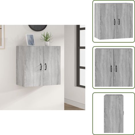 Wandschrank Grau Sonoma 60x31x60 cm Holzwerkstoff - Hängeschrank - Wandschrank - Aufbewahrungsraum - Regal - Wohnzimmer Dekoration (1/5)