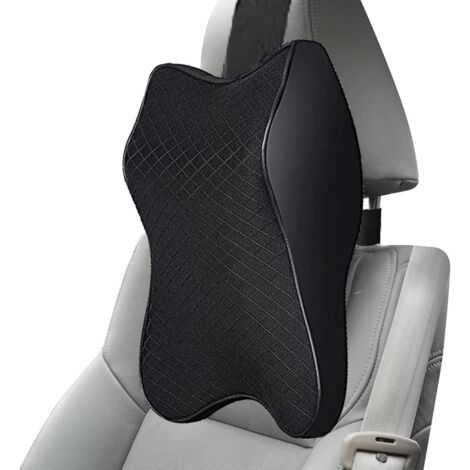 1 appuie-tete voiture, mousse à mémoire, design ergonomique 3d, housse respirante lavable, pour conducteur et passager (1/5)