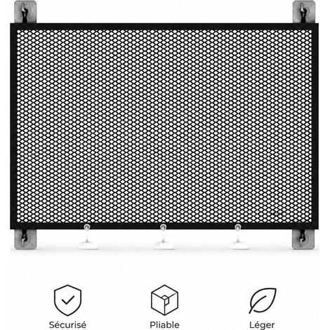 Barriere pour Animaux Filet Noir 110 x 78 cm Chat Chien Balcon Escalier Anti-Chute avec Crochets et Fixations (1/5)