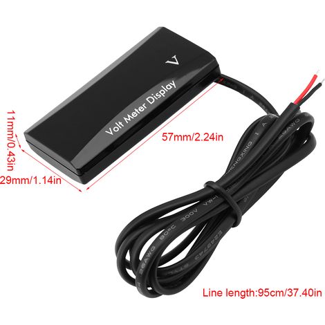 Voltmètre numérique LED 12V pour auto et moto, afficheur de tension, indicateur de charge, panneau de contrôle (bleu) (1/5)
