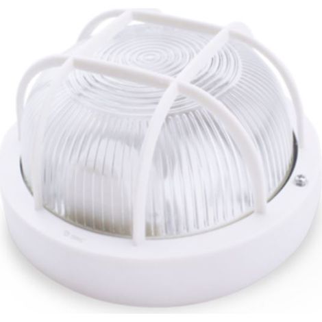 Runde thermoplastische Wandleuchte mit Gitter WEISS E27 GSC 0700156 (1/2)