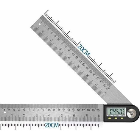 Numérique Angle Finder 0-360 ° Numérique Inclinomètre En Acier Inoxydable Rapporteur D'angle Règle avec LCD Affichage pour Travail Du Bois Construction Réparation (1/4)