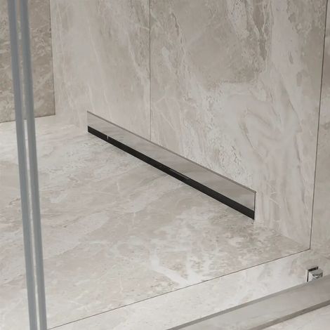 Canalina doccia con scarico a muro 100 cm con cover cromata (1/3)