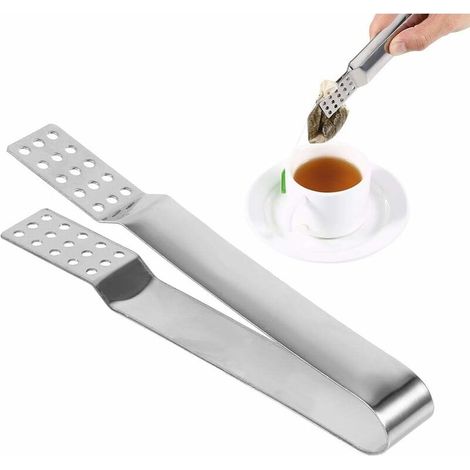 Green Mobility-Pince à thé en acier inoxydable Squeezer Tongs Tea Bag Clamp outil de cuisine (1/5)